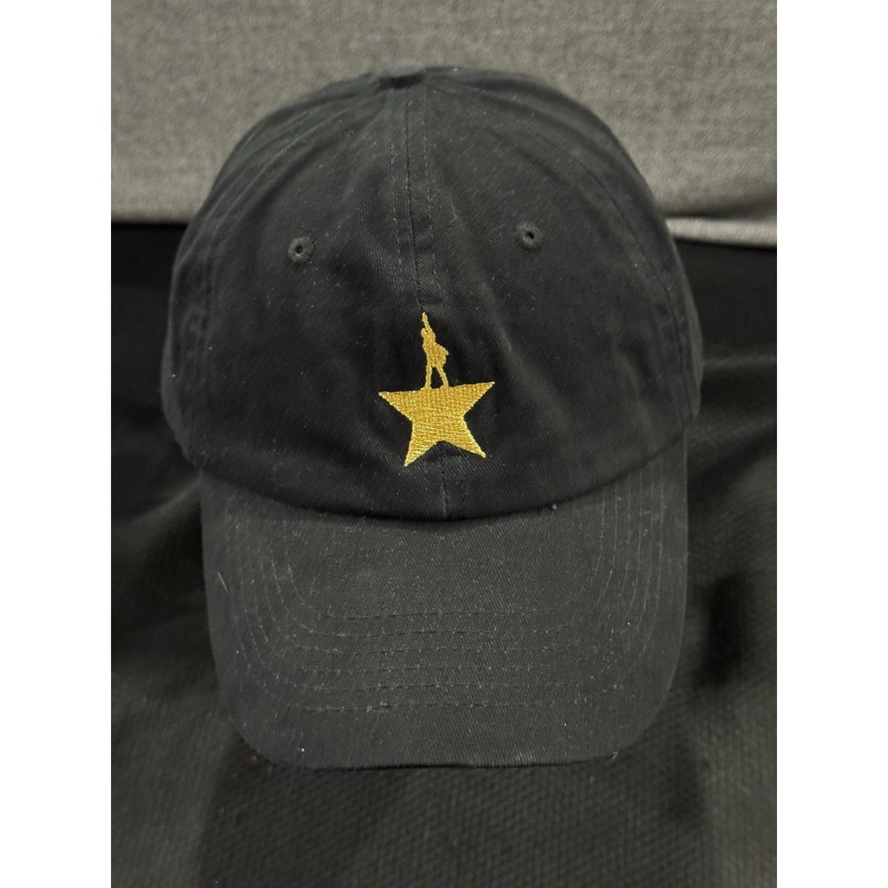 Hamilton Baseball Cap Men's One Size Black 100% Cotton Embroidered Gold Star Hat
